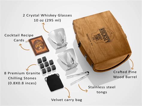 Rocksly Whiskey Stones T Set For Men In Whiskey Half Barrel T Box