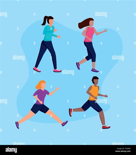 People Running Activity Stock Vector Image And Art Alamy