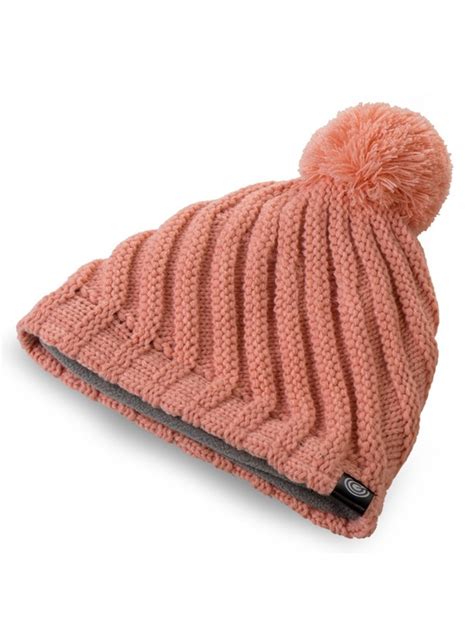 Womens Ribbed Pom Beanie Hat With Warm Fleece Lining One Size Light