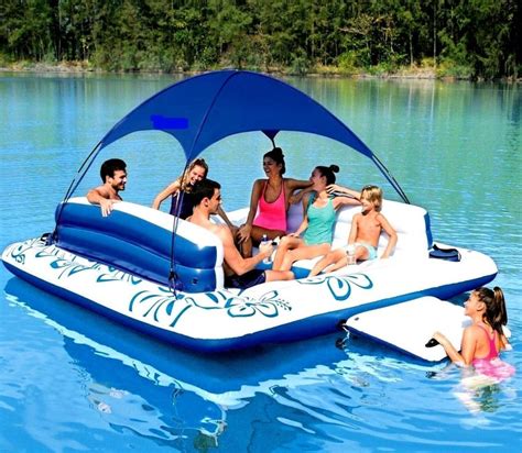 Large outdoor water toys inflatable water trampoline. Chair Water Lounger Inflatable Lake Large Floating Island ...