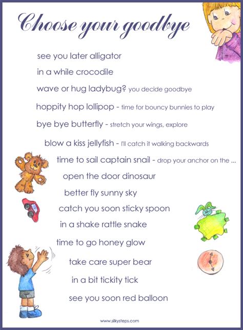 Preschool Goodbye Poems