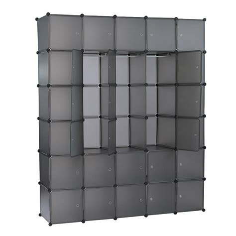 Zimtown Cube Storage Organizer 30 Cube Plastic Closet Cabinet Unitsgray