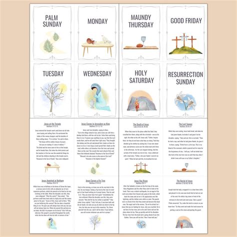 Easter Story Cards Holy Week Easter Countdown Sunday School Print