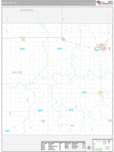 Saline County Ne Wall Map Premium Style By Marketmaps