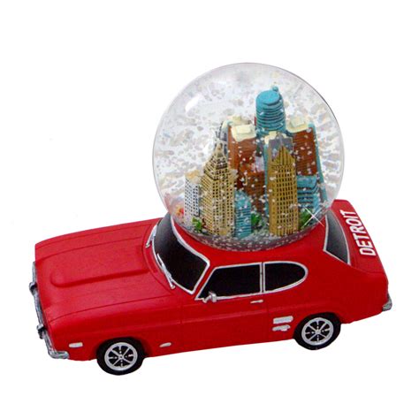 Detroit Snow Globe Car With City Skyline