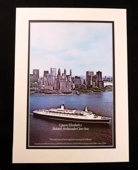 Queen Elizabeth Ii Sip Qe2 Cunard Ocean Liner Vintage Advert 1977 Print