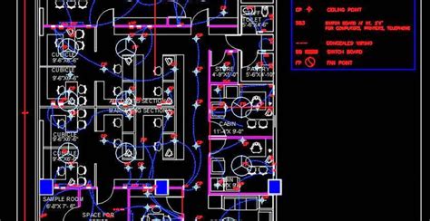Office Design Layout And Electrical Plan Dwg Drawing 40x55