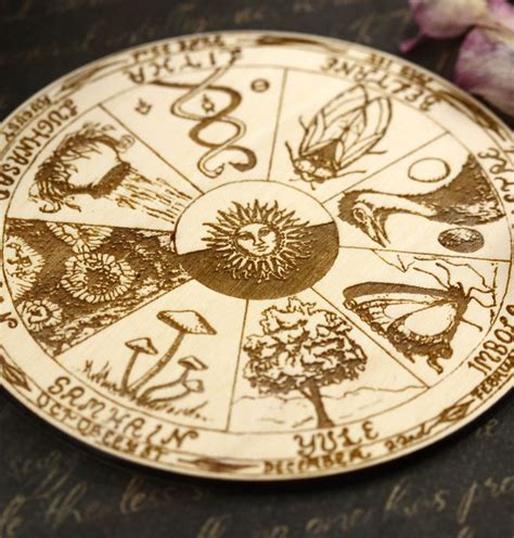 Pagan Wheel Of The Year Wood Witch Calendar Crystal Grid Board Etsy