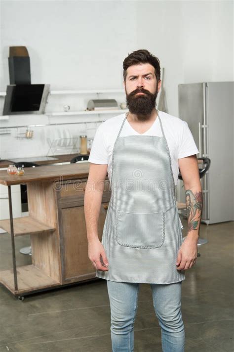 Culinary Business Brutal Confident Chef In Restaurant Hipster Bearded Masculine Chef Cooking