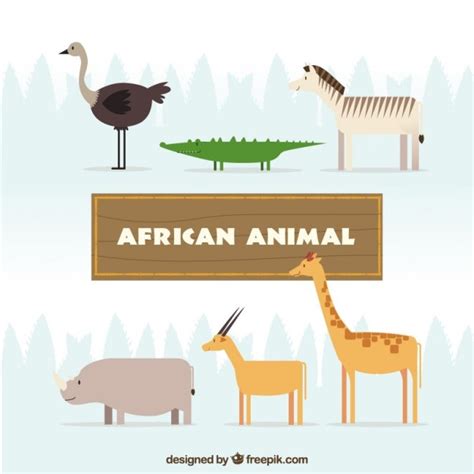 Afrykańskie Dzikie Zwierzęta Darmowy Wektor