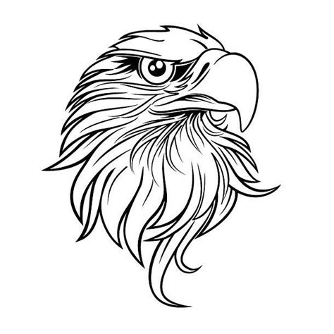 Incredible Simple Design Of An Eagles Head Color Black Tags Easy