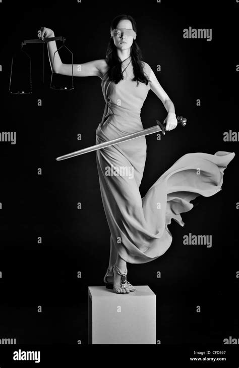 Statue Of Justice Blind Woman With Scale And Sword Stock Photo Alamy