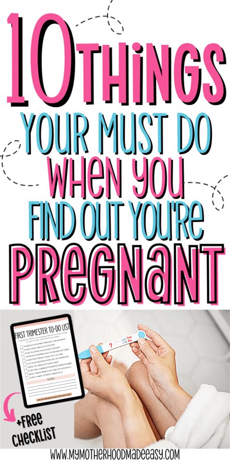First Trimester To Do List For Mommy To Be Free Checklist For Moms