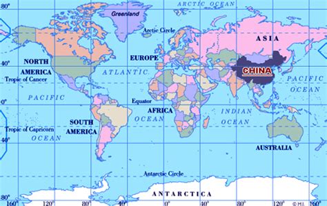 China Location Map Chinas Location In The World