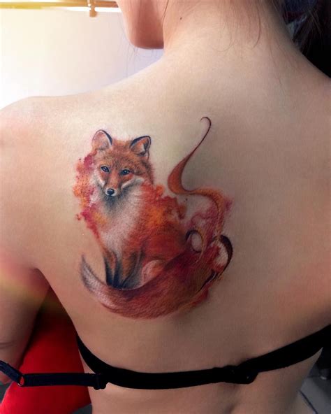 Watercolor Fox Tattoo By Anna Yershova Tatuajes Tatuajes Increíbles