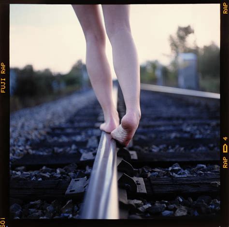Girl Walking On Train Tracks Barefoot Photograph By David Seaver Pixels