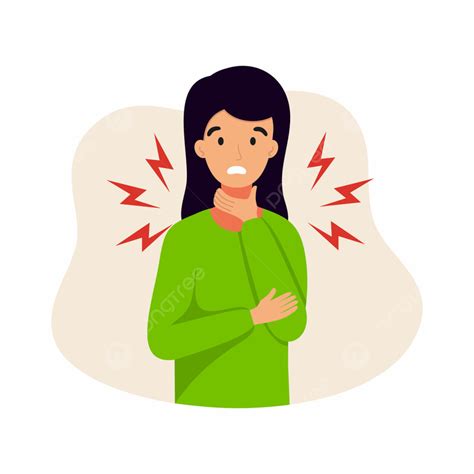 A Girl With A Sore Throat A Landing People Png And Vector With