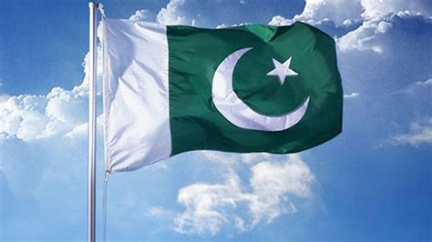 Pakistan Flag In White Clouds Blue Sky Background Hd Pakistan Flag