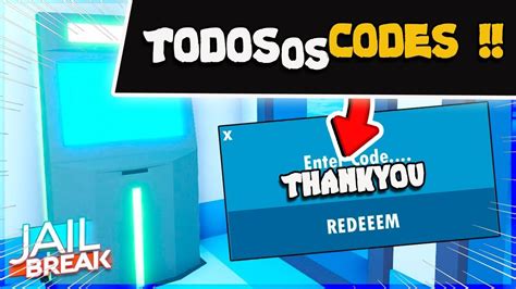We posted two lists of roblox jailbreak codes which you can use in the atm to get cash, xp, tokens or unlock specific items. Jailbreak TODOS OS CODES ! *Você precisa Usar* - YouTube