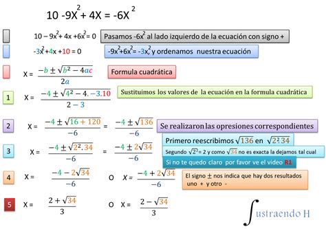 Ecuaciones Cuadráticas Formula General Ejercicio 6 Sustraendo H