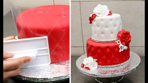 Xmas square cake fondant ideas / a selection of mini square christmas cakes from cakes in. EASY Quilted Cake Idea | Beautiful Roses Cake by Cakes ...