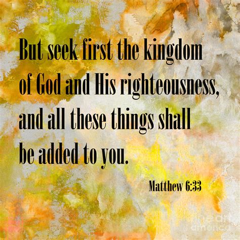 Matthew 6 33 Righteousness Digital Art By Beverly Guilliams Fine Art