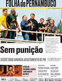 Capa Folha de Pernambuco Edição Quarta 9 de Junho de 2021