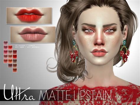 The Sims Resource Ultra Matte Lipstain N46 By Pralinesims • Sims 4