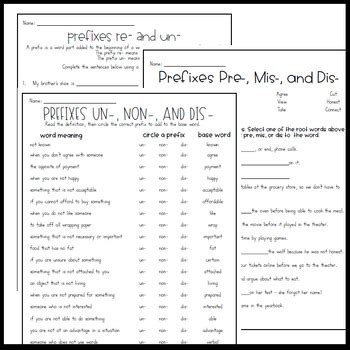 Prefixes And Suffixes Practice Worksheets By Lattes And Lesson Plans