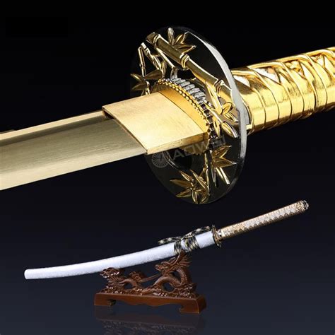 Gold Katana Handmade Real Katana Japanese Samurai Sword Truekatana