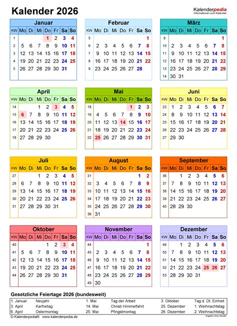 Kalender 2026 Word Zum Ausdrucken 19 Vorlagen Kostenlos