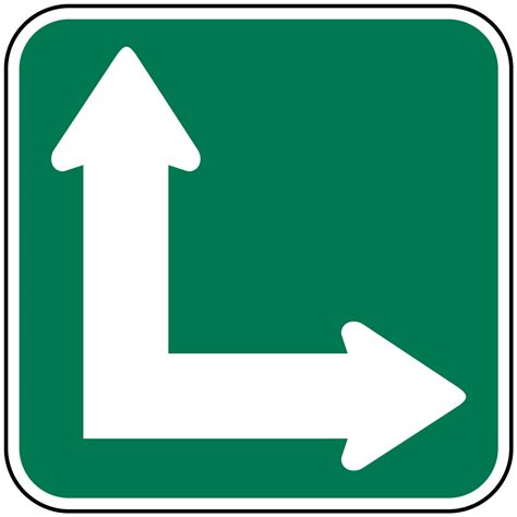 Directional Sign 90 Degree Dual Directional Arrow White On Green