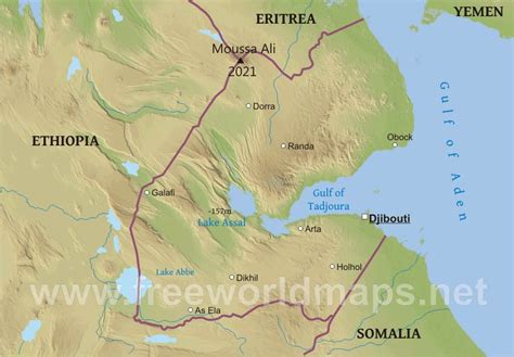 Djibouti Physical Map