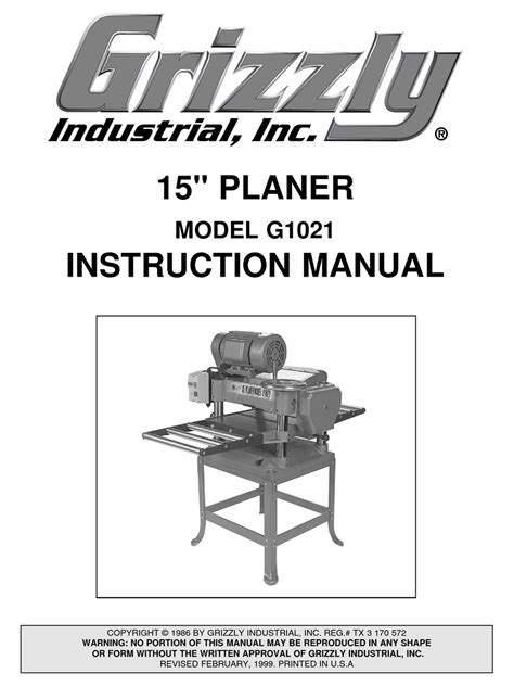 GRIZZLY G1021 INSTRUCTION MANUAL Pdf Download | ManualsLib