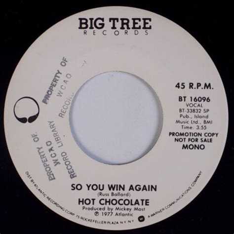 hot chocolate so you win again big tree soul 45 promo nm ebay