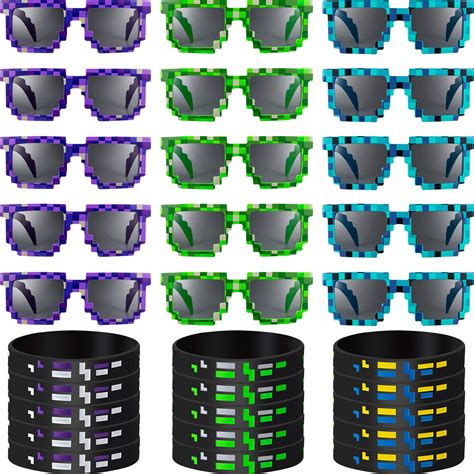 Buy Frienda30 Pieces Pixel Gamer Party Set Includes 15 Pixelated Sunglasses And 15 Pixelated