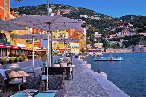 Villefranche Sur Mer Idyllic French Riviera Town Evening View