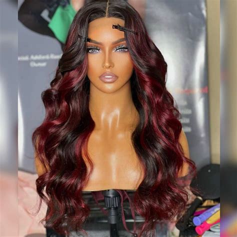 99J Burgundy Highlight Body Wave 13x4 Full Frontal HD Lace Wig
