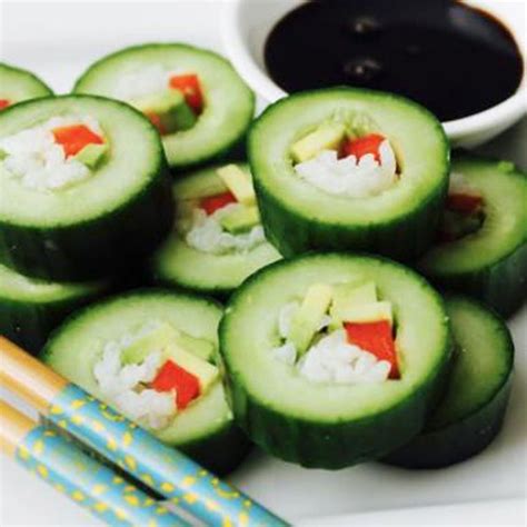 Cucumber Sushi Recipe Cucumber Sushi Tasty Dishes Cucumber