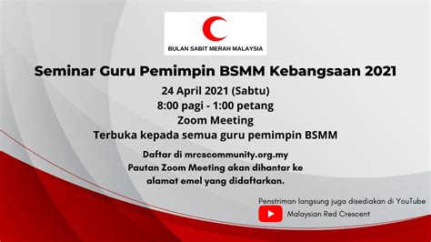 Seminar Guru Pemimpin Bsmm Kebangsaan 2021 Malaysian Red Crescent