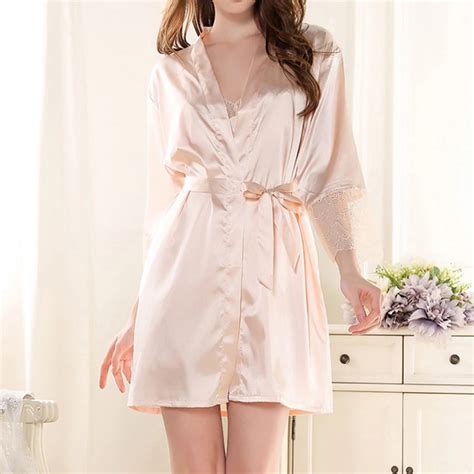 Silk Summer Pajamas Sexy Women Nightdress Long Sleeve Sleepwear Women Sleep Lingerie Night