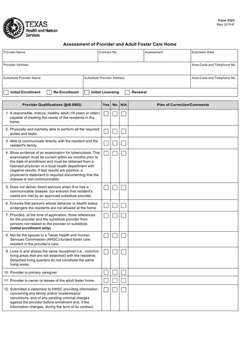 Form 2323 Download Fillable Pdf Or Fill Online Assessment Of Provider