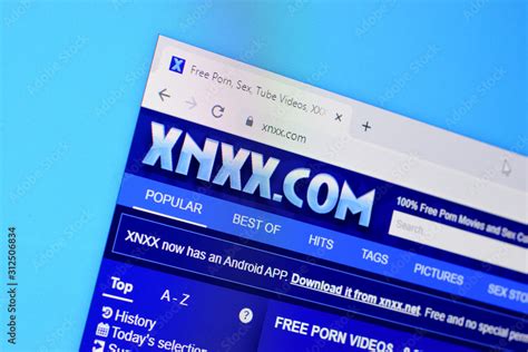 Homepage Of Xnxx Website On The Display Of Pc Xnxx Com Stock