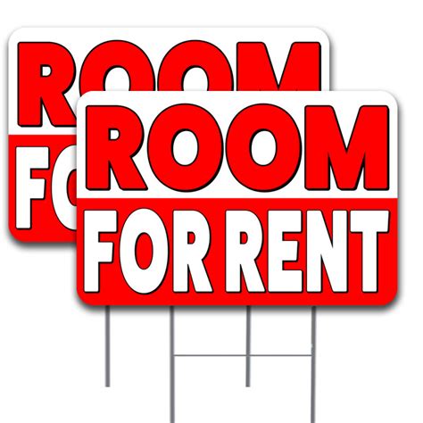 Room For Rent 2 Pack Double Sided Yard Signs 16 X 24 With Metal