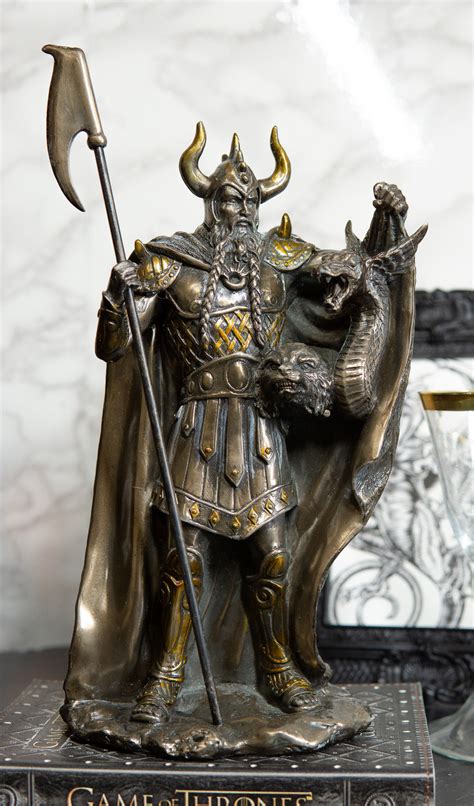 Ebros Norse Pagan God Loki Carrying Fenrir And Jörmungandr Serpent Statu