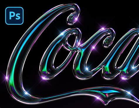 How To Create Holographic Chrome Text Effect Photoshop Tutorial Text