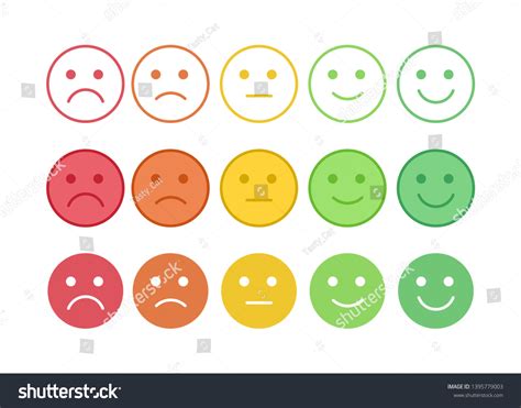 Vector Icon Set Colorful Emoticons Different Stock Vector Royalty Free