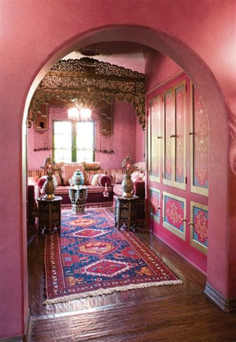 Pink Moroccan Theme Bohemian Living Rooms Bohemian Decor Bohemian Interior
