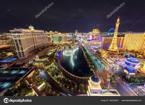 Aerial View Of Las Vegas Strip At Night Stock Editorial