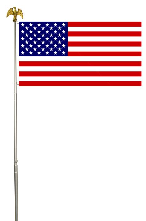 American Flag With Pole Transparent American Flag Pole Png American
